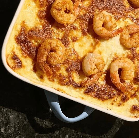 Banner da receita de Lasanha de camarão e queijo brie